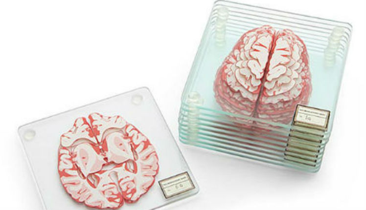 These stackable coasters create a 3-D brain on your coffee table