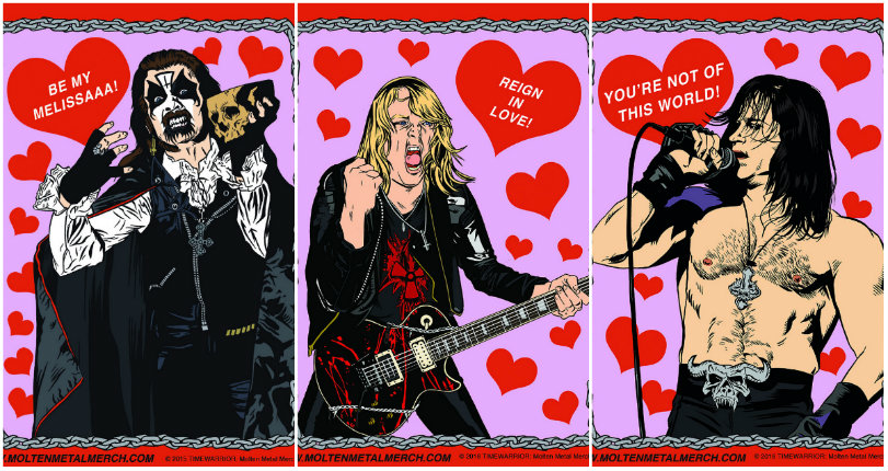 Heavy metal heroes Valentine’s Day cards