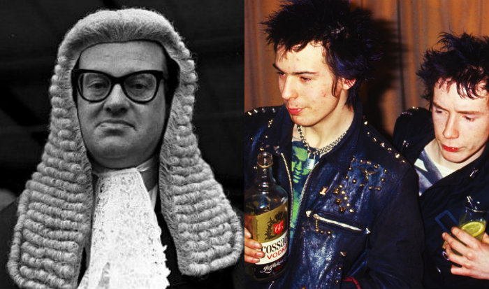 ‘Rumpole’ novelist John Mortimer defends Sex Pistols in ‘Bollocks’ trial, 1977