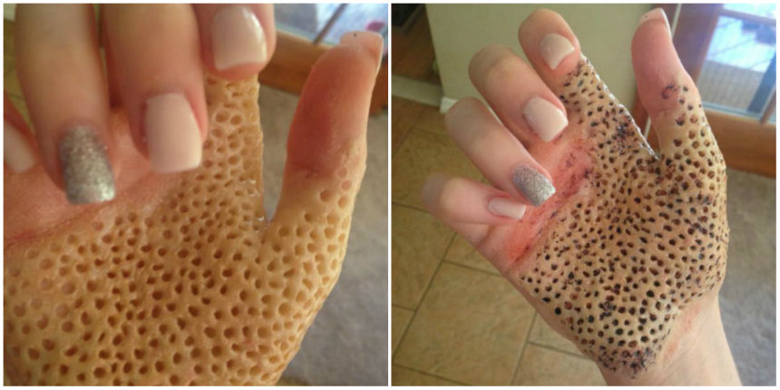 Freaking people out who suffer from Trypophobia (fear of holes) during Halloween