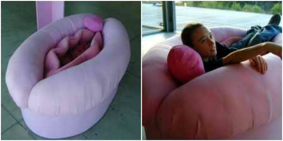 There’s a giant pink vagina couch for sale on Craigslist