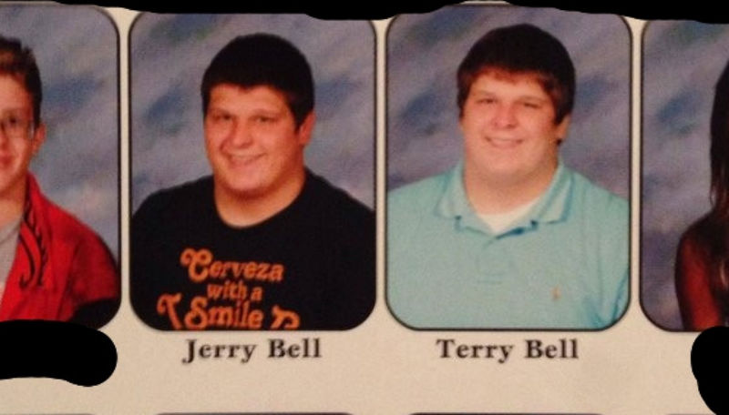 Kid punks his high school yearbook by pretending to be his own twin