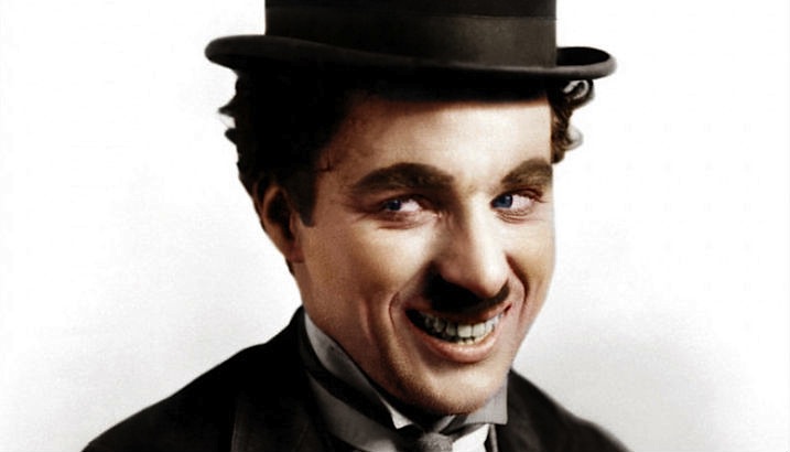 Charlie Chaplin: Color photographs on set as the Little Tramp, 1917-18