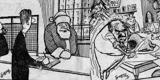 Five merry & macabre Ralph Steadman Christmas cartoons from way back in 1957