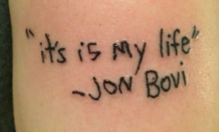Gloriously shitty Bon Jovi tattoo