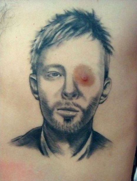 Bizarre Thom Yorke tattoo…