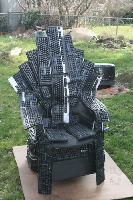 The Iron Throne from ‘Game of Thrones’ made from old computer keyboards